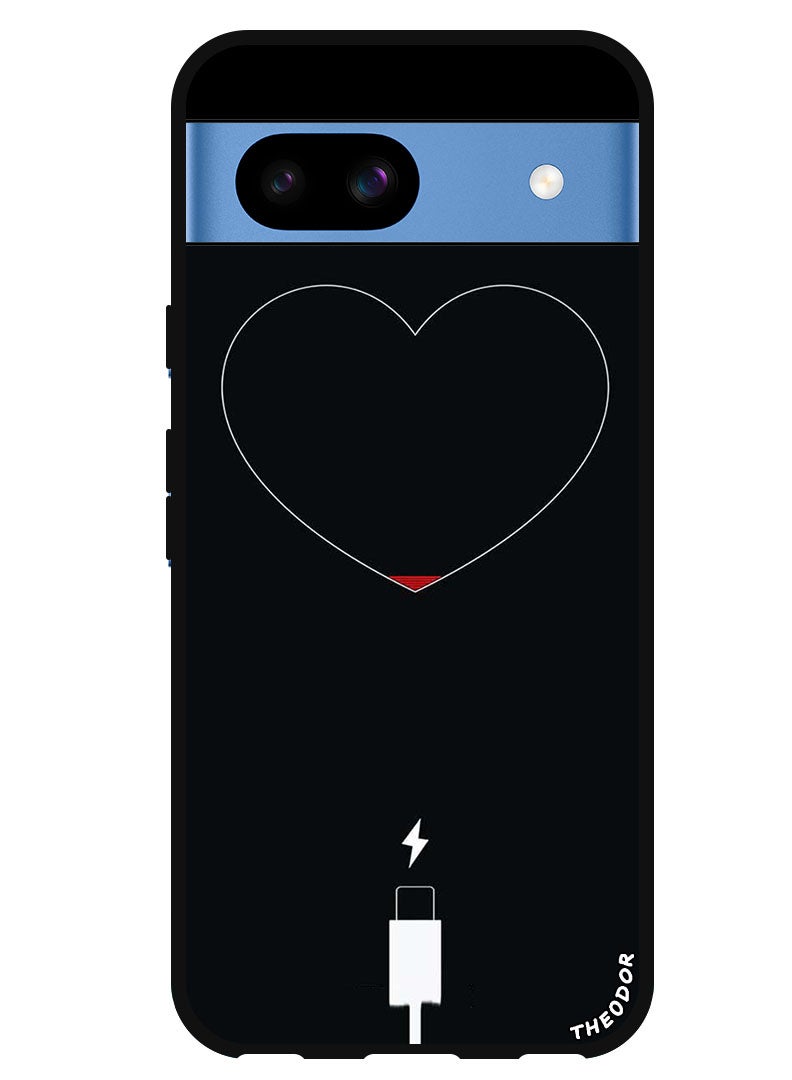 Theodor Protective Case Anti Scratch Shock Proof Bumper Cover For Google Pixel 8a Heart Battery Low - Image 1