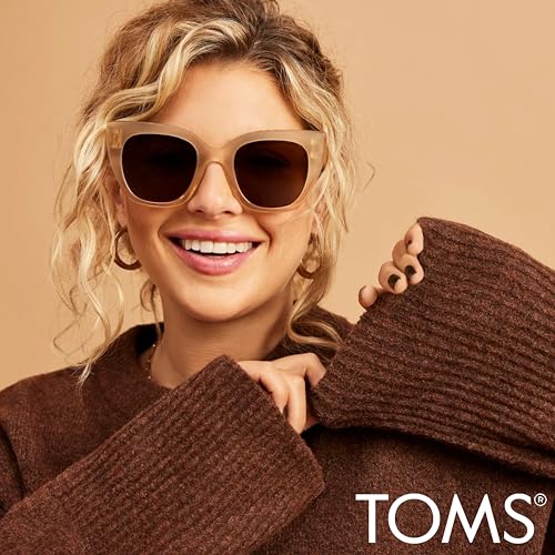 TOMS Traveler Women's Sydney Oversized Sunglasses in Matte/Shiny Oatmilk Crystal Fade with a Solid Brown Lens - Image 4