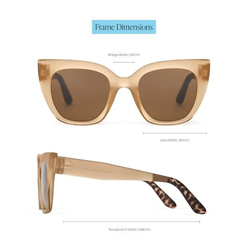 TOMS Traveler Women's Sydney Oversized Sunglasses in Matte/Shiny Oatmilk Crystal Fade with a Solid Brown Lens - Image 2