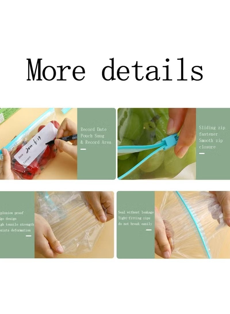 45 Pcs Reusable Food Storage Bags, Leakproof, Includes 10 Gallon, 15 Sandwich, 20 Snack Bags - Image 2