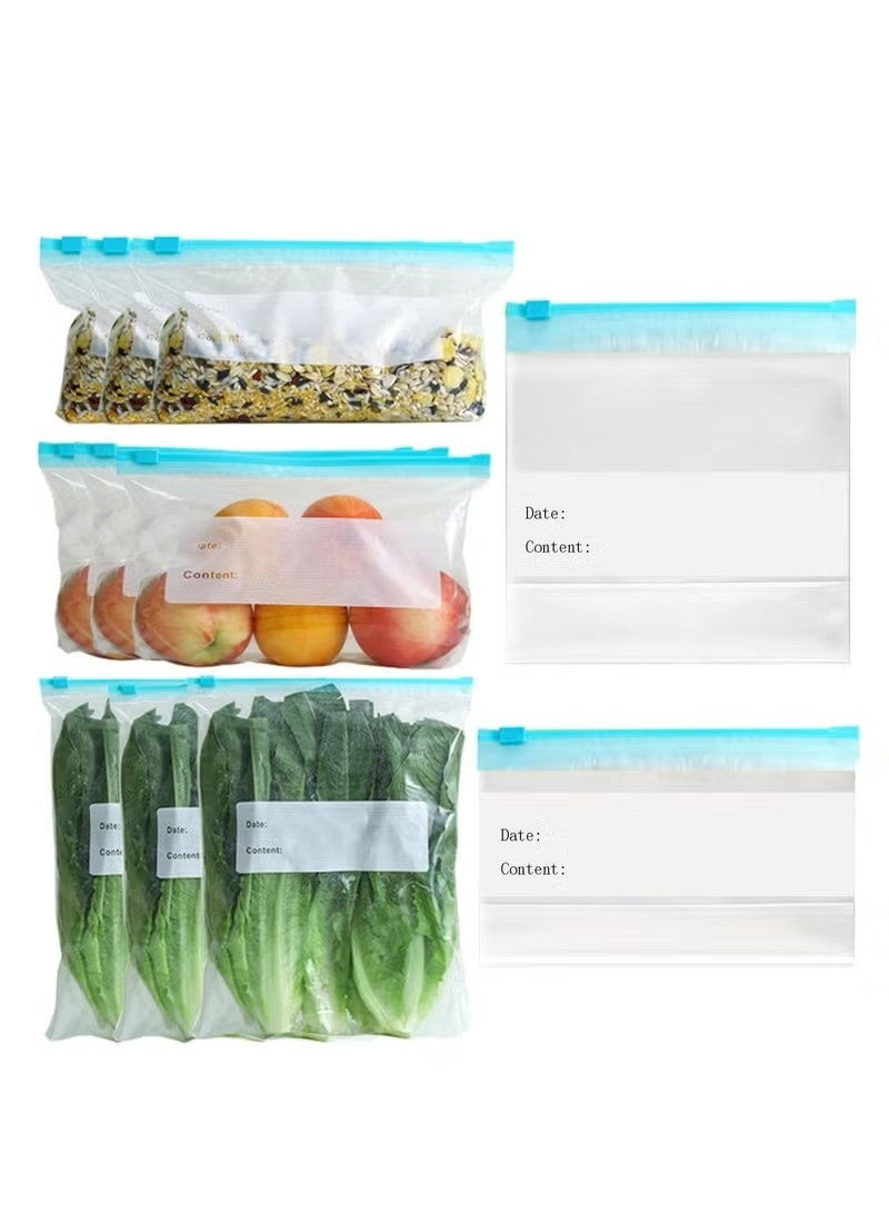 45 Pcs Reusable Food Storage Bags, Leakproof, Includes 10 Gallon, 15 Sandwich, 20 Snack Bags - Image 1