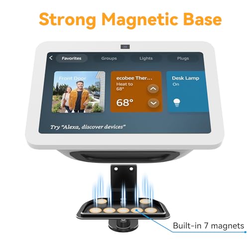 Laivli Wall Mount for Echo Show 8 (3rd Gen), Aluminum Alloy Stand with Strong Magnetic, Tilt and Swivel for Viewing, Smart Display Stand for Show 8 3rd Generation (Black) - Image 3