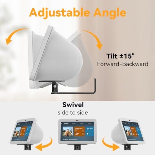 Laivli Wall Mount for Echo Show 8 (3rd Gen), Aluminum Alloy Stand with Strong Magnetic, Tilt and Swivel for Viewing, Smart Display Stand for Show 8 3rd Generation (Black) - Image 5