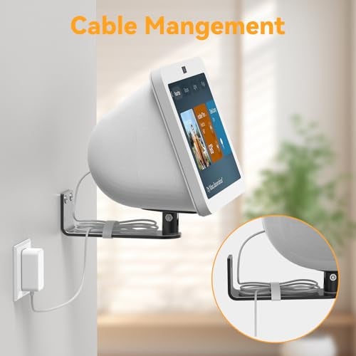 Laivli Wall Mount for Echo Show 8 (3rd Gen), Aluminum Alloy Stand with Strong Magnetic, Tilt and Swivel for Viewing, Smart Display Stand for Show 8 3rd Generation (Black) - Image 4