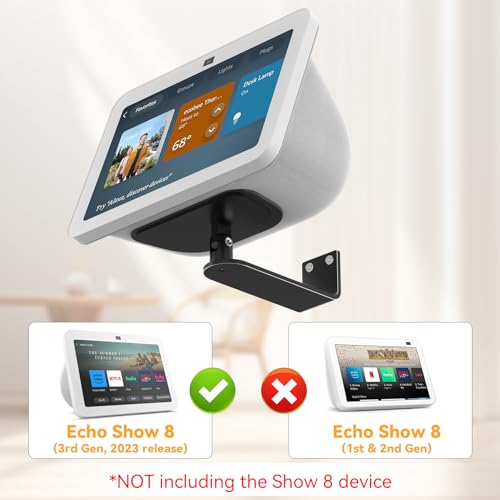 Laivli Wall Mount for Echo Show 8 (3rd Gen), Aluminum Alloy Stand with Strong Magnetic, Tilt and Swivel for Viewing, Smart Display Stand for Show 8 3rd Generation (Black) - Image 2