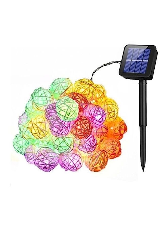 20 LED Rattan Ball Outdoor Lights Multi Color  - Image 1