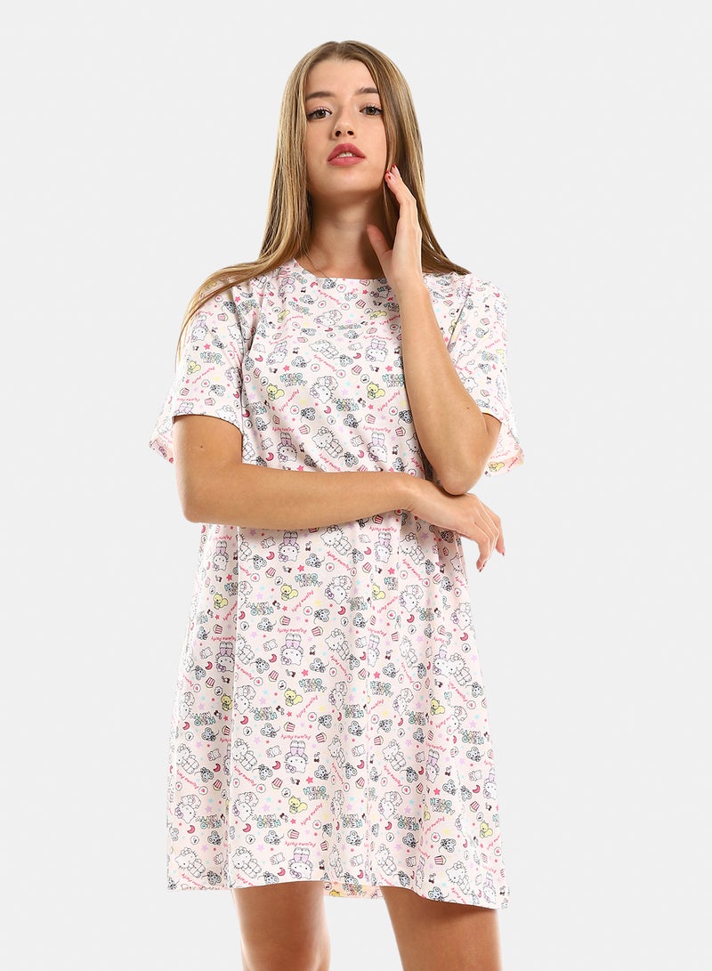belle Sleepshirt Mini Length Hello Kitty Print - Image 4