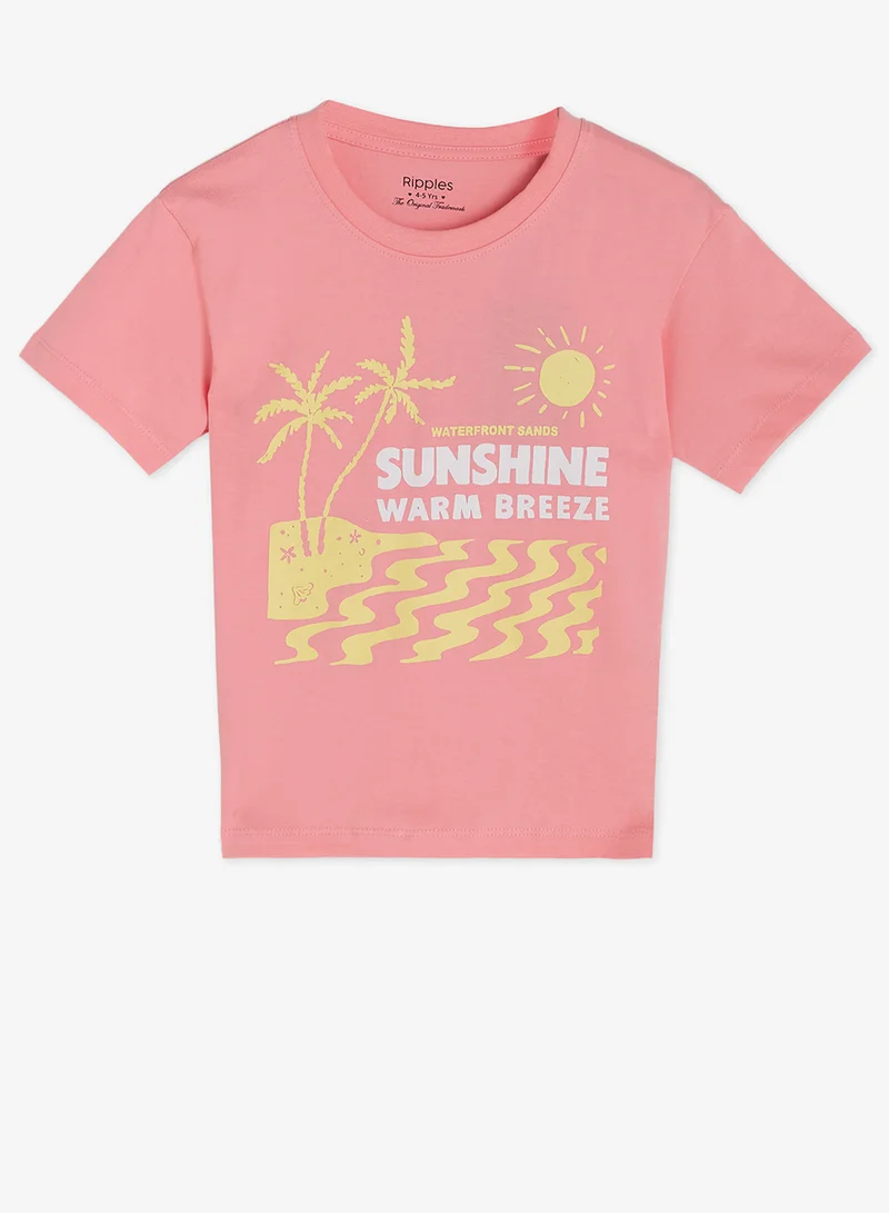 ريبلز مع نمشي Girls Drop Shoulder T-shirt