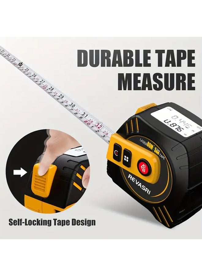 262ft 80m Digital Laser Tape Measure 2 In 1 Laser Distance Measurement Tool For DIY Woodworking - Image 3