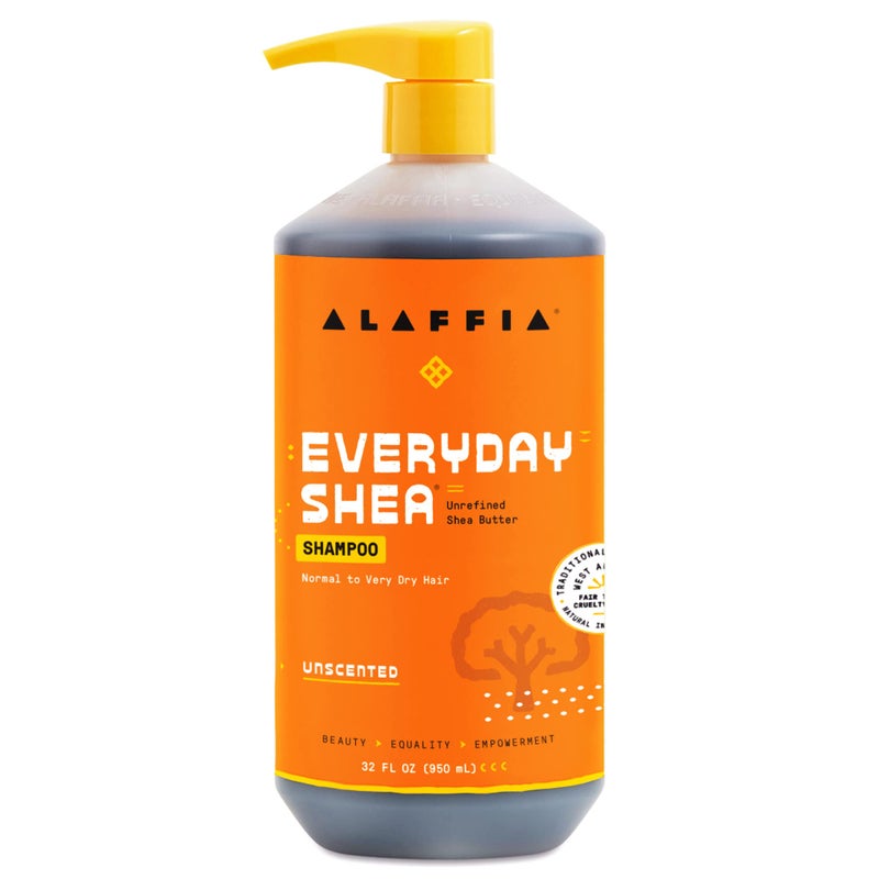 Alaffia EveryDay Shea Shampoo, Unscented, Gentle Cleansing Shampoo for Normal to Dry Hair. Made with Fair Trade Unrefined Shea Butter, No Parabens or Phthalates, 32 fl oz - Image 1