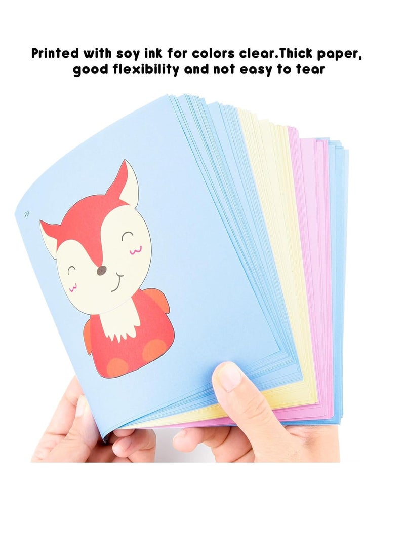 FengSVMA 2 Kids Safety Scissors with 100 Pcs Paper Cutting for Paper Craft Supplies, Kids Preschool Training Scissors, Art Craft Plastic Scissors for School Supplies and Scrapbooking Supplies - Image 3