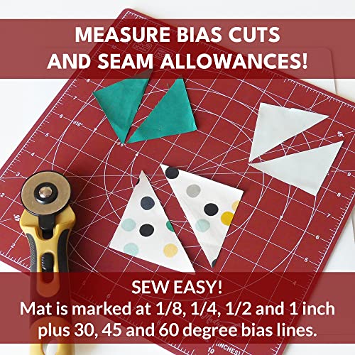 Madam Sew 360 Degree Rotating Self Healing Cutting Mat for Crafts, Sewing, and Quilting – 12x12 cutting matts for sewing Lockable Non-Slip Base and Accurate Grid and Bias Lines for Precise Cuts - Image 5