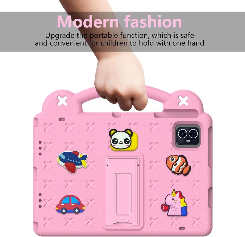 10.1-Inch Tablet EVA Drop Protection Case (with Support Handle and Shoulder Strap, Pink) for ONN 10.1 (4nd Gen) 2024 - Image 5