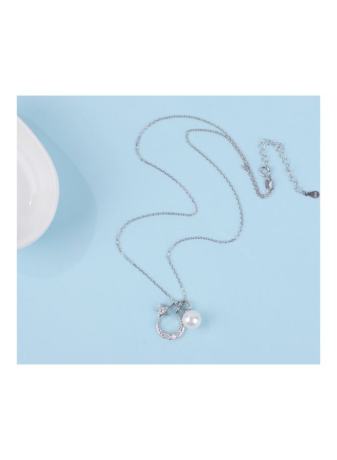 بيرفيي S925 Sterling Silver Crystal Studded Pendant Necklace - Image 3