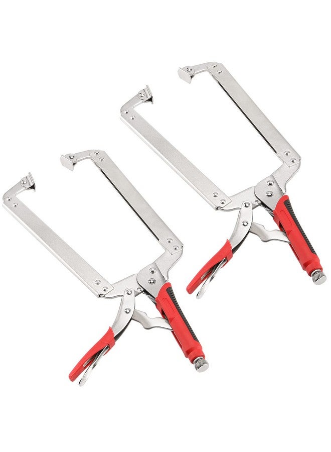 بينجيو كماشة قفل بمشبك على شكل حرف C من PINGEUI، قطعتان مقاس 18 بوصة، مشابك على شكل حرف C شديدة التحمل مع وسادات دوارة وغطاء مقبض مطاطي، أدوات لحام قابلة للتعديل للنجارة، فتحة فك قصوى 7 بوصات - Image 1