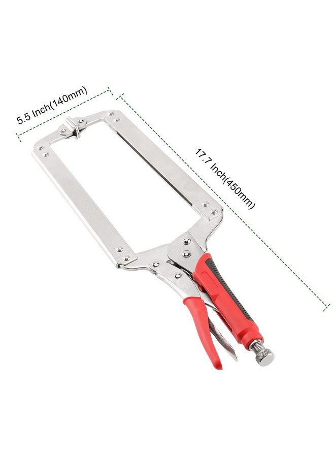 بينجيو كماشة قفل بمشبك على شكل حرف C من PINGEUI، قطعتان مقاس 18 بوصة، مشابك على شكل حرف C شديدة التحمل مع وسادات دوارة وغطاء مقبض مطاطي، أدوات لحام قابلة للتعديل للنجارة، فتحة فك قصوى 7 بوصات - Image 2