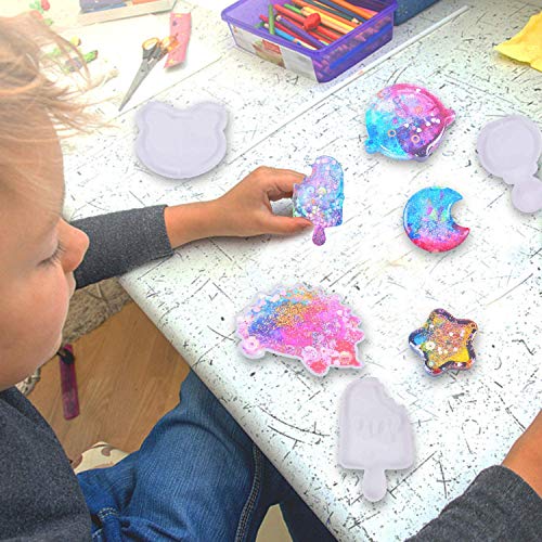 Larcenciel 15pcs Resin Casting Shaker Molds Set, 10pcs Epoxy Quicksand Silicone Molds with 5pcs PVC Sheets, Resin Shaker Mold for Pendant Jewelry Keychain Decoration Craft Making DIY - Image 4