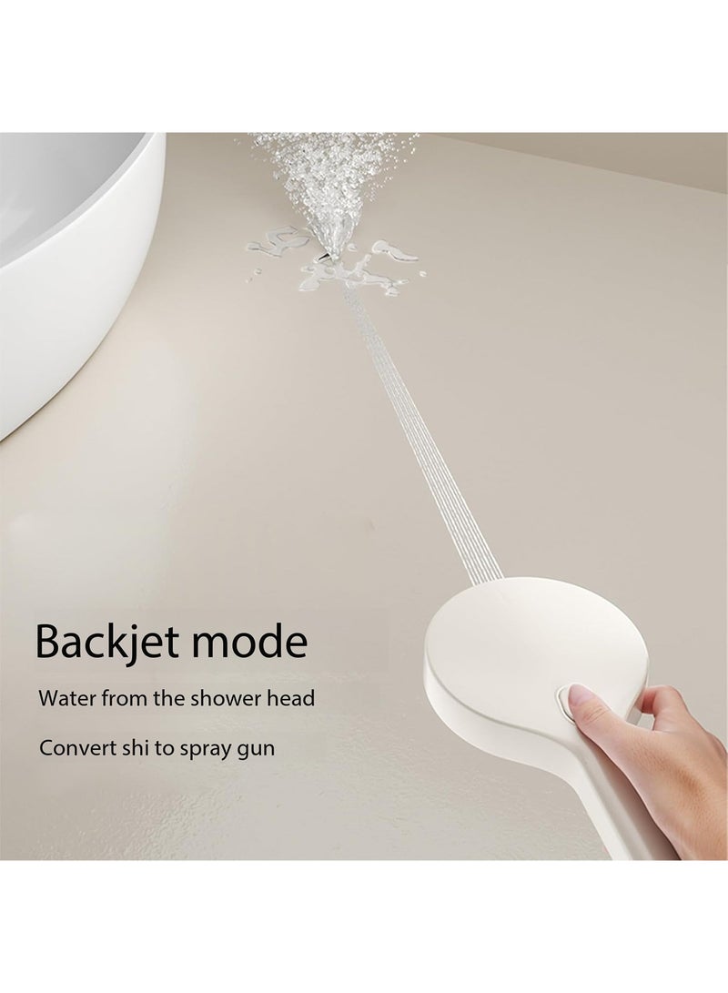 GT-Wheel High Pressure Shower Head with 4 Modes Turbocharged Handheld Shower Head with 15cm Wide Panel Air Injection Tech Easy Clean Silicone Nozzles Water Saving & Power Wash Spray - Image 2