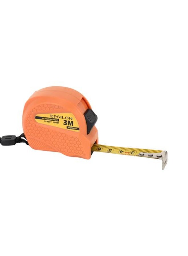 Epsilon Measuring Tape 3 m x 16 mm - EPST1409 - Self-Locking Measuring Tape with High-Visibility Markings - Durable Retractable Tape Measure for Home, Office, DIY, Surveying, Engineering & Construction - Black & Yellow - Image 3