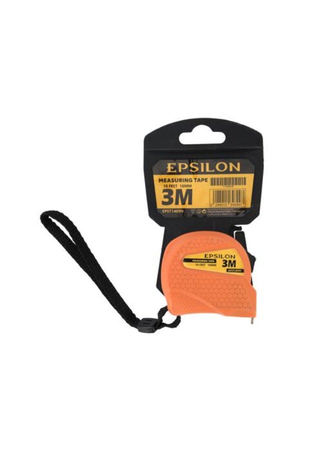 Epsilon Measuring Tape 3 m x 16 mm - EPST1409 - Self-Locking Measuring Tape with High-Visibility Markings - Durable Retractable Tape Measure for Home, Office, DIY, Surveying, Engineering & Construction - Black & Yellow - Image 5