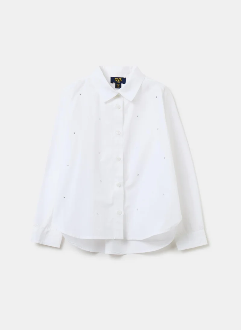 او في اس Cotton shirt with diamantÃ©s