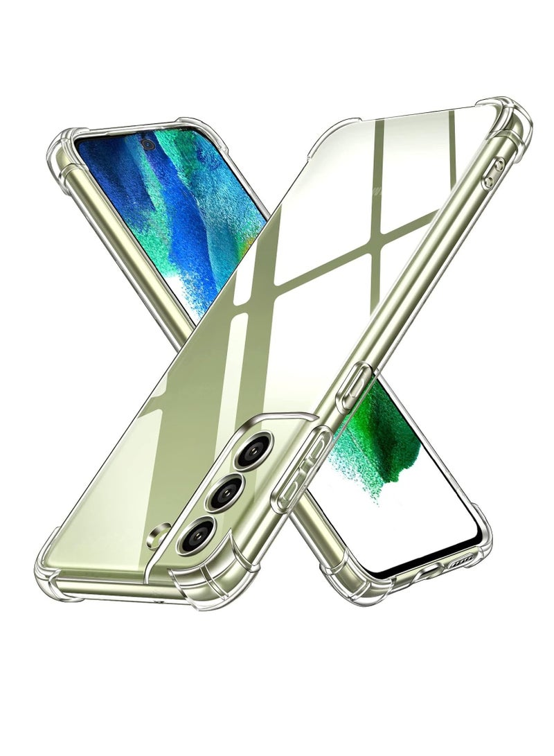 جراب خلفي فائق الهجين كريستالي شفاف لهاتف Samsung Galaxy S21 Plus 5G مضاد للصدمات للكاميرا من السقوط حماية صلبة وغطاء خلفي ممتص للصدمات