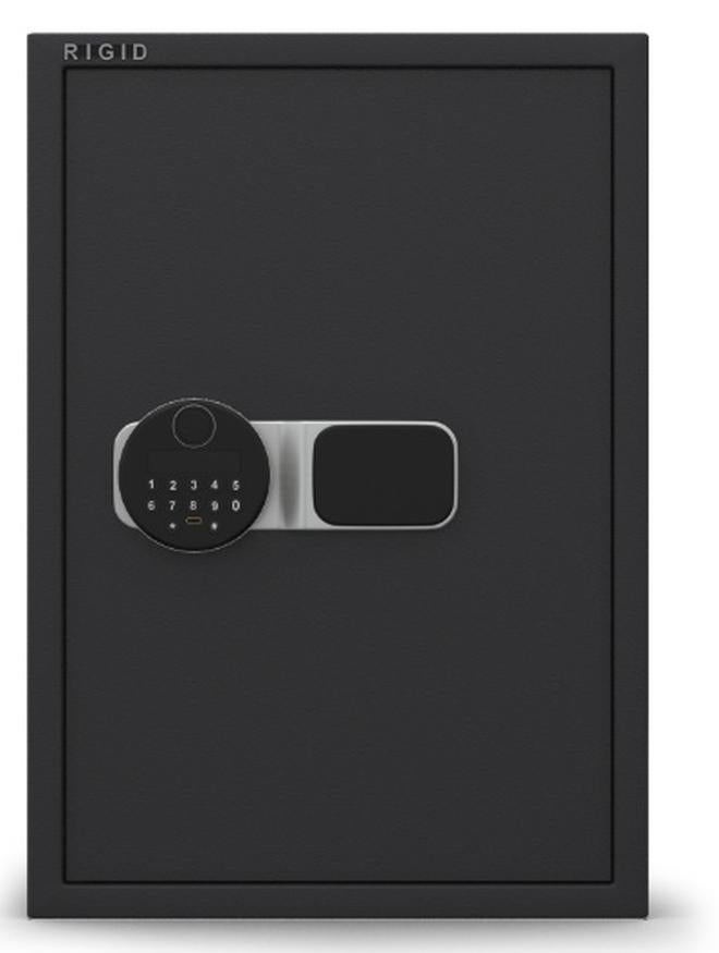 RIGID Hotel Safe Box | Tall Steel Strongbox with Digital Lock and Key | Heavy-Duty Safe for Office, Home, Business Use | Secure A4 Files, Jewelry, Cash - Image 1