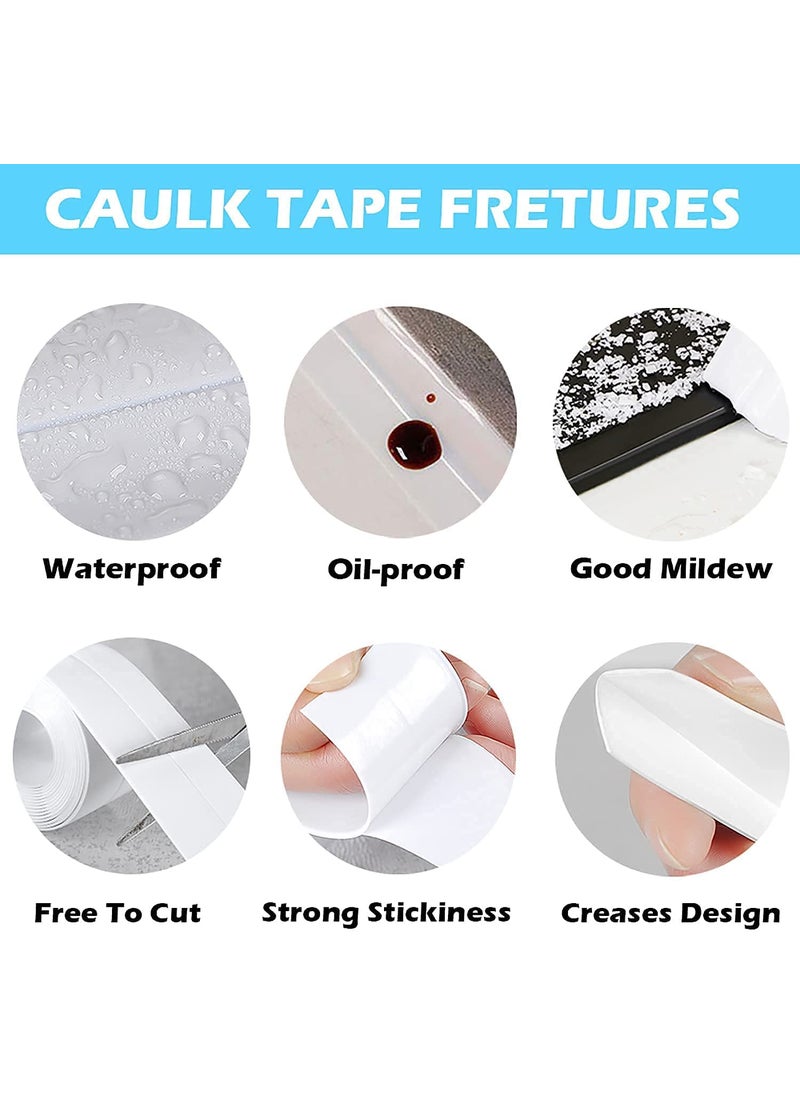 Kolorful Kolorful Caulk StripTub Caulking Tape PVC SelfAdhesive Waterproof Sealing Tape for Kitchen Sink Toilet Bathroom Shower and Bathtub Floor Wall Edge Protector White  - Image 3
