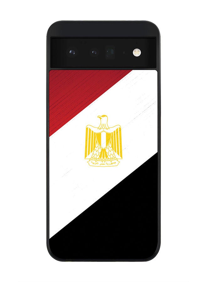 Stylizedd حافظة حواف سوداء متينة لجوجل بيكسل 6 5G - غطاء رقيق من TPU مع حواف مطاطية مرنة مضادة للسقوط - علم مصر - Image 1