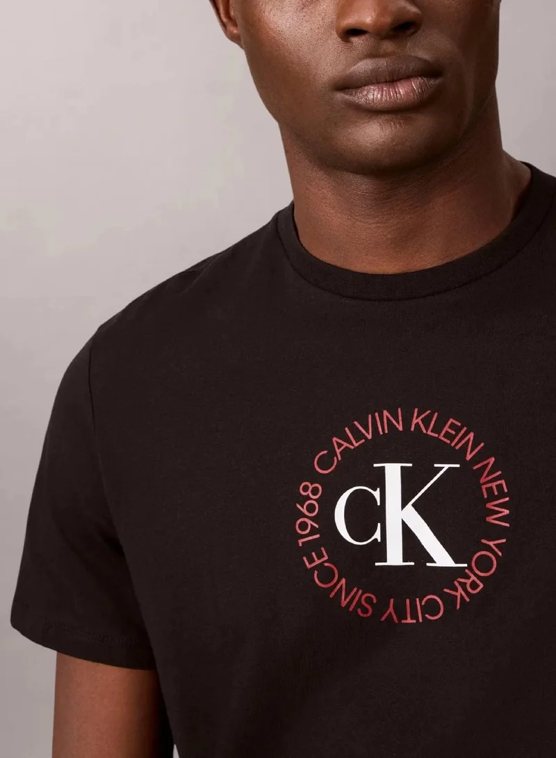 Calvin Klein Jeans Black CK NYC Crewneck Graphic Tee for Men | Best Price UAE