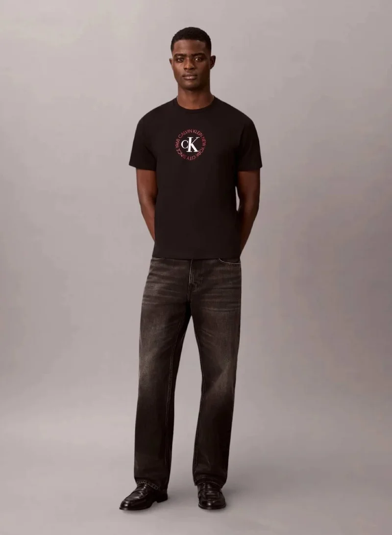 Calvin Klein Jeans Black CK NYC Crewneck Graphic Tee for Men | Best Price UAE