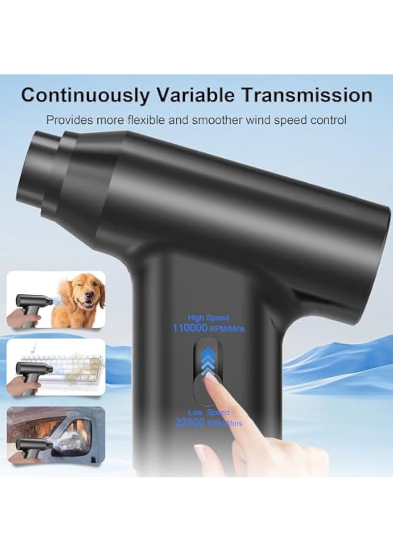 KASTWAVE Electric Air Duster, Powerful Compressed Air Duster, Hand Dry Jet Blower, Car 110000RPM Pocket Air Blaster, Rechargeable Mini Turbo Jet Fan, Portable Air Compressor for Car Computer Cleaning Kit - Image 2