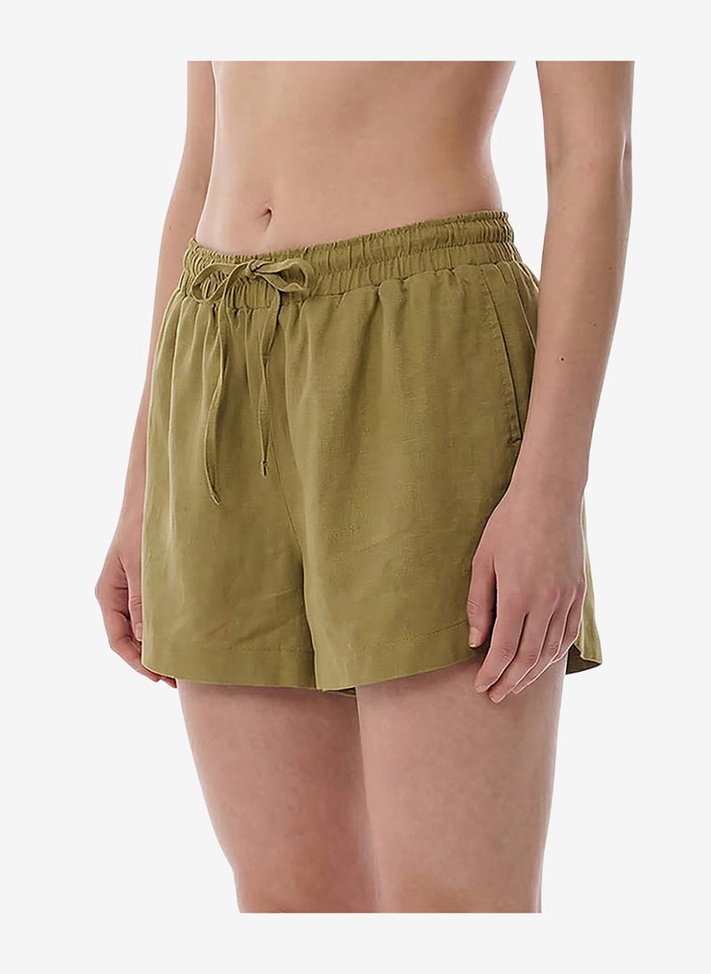 Penti Women Linen Brown Shorts - Image 1