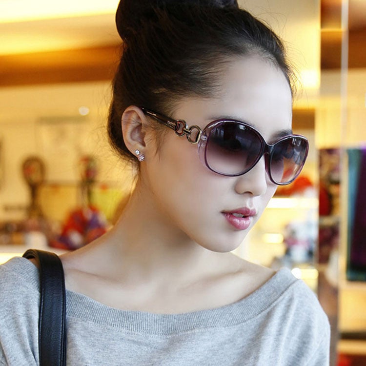 Generic Trendy Large Frame Sunglasses for Women UV ProtectionCopper mold purple Copper mold purple 