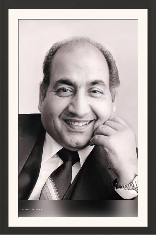 FRAME OF Mohammed Rafi Wall Hanging Framed Photo Without Glass For Office Home School Institutions Study Room 13 X 18 Inch - Image 2
