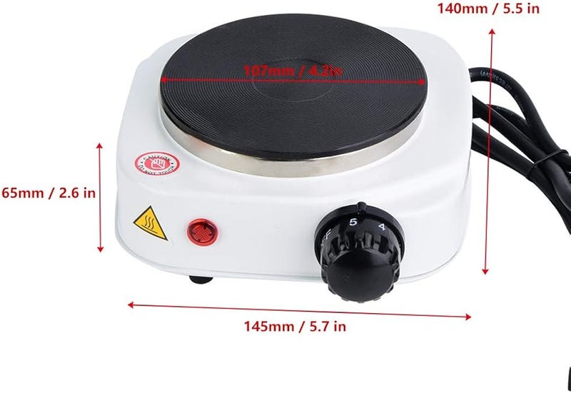 Portable 500W Electric Hot Plate Mini Stove Adjustable Temperature Fast Heating 570F - Image 4