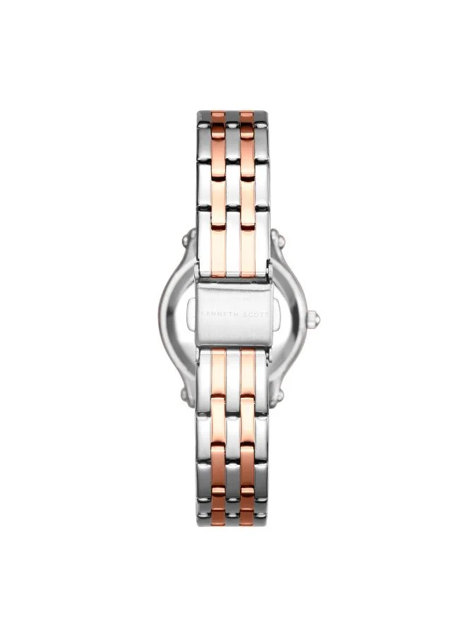 كينيث سكوت Women's Analog Display Watch With TT Rose Gold Stainless Steel Strap - K25510-KBKW