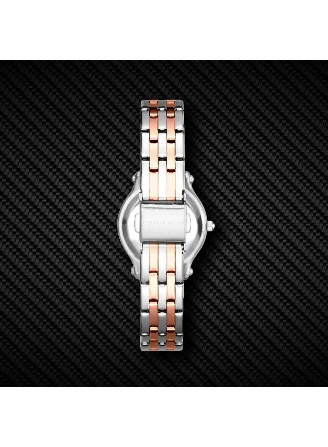 كينيث سكوت Women's Analog Display Watch With TT Rose Gold Stainless Steel Strap - K25510-KBKW