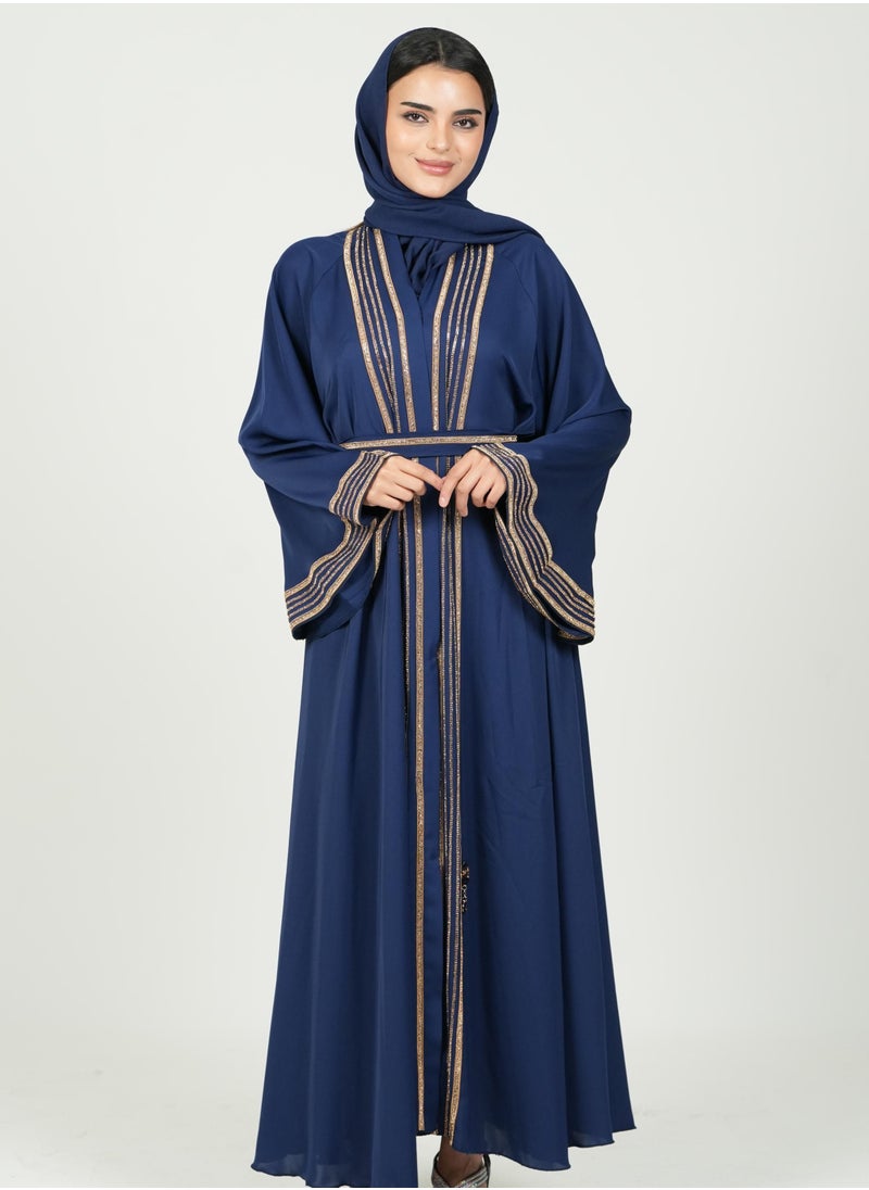AL BENT AL SHARQIEH women cloche abaya with belt and hijab  - Image 2