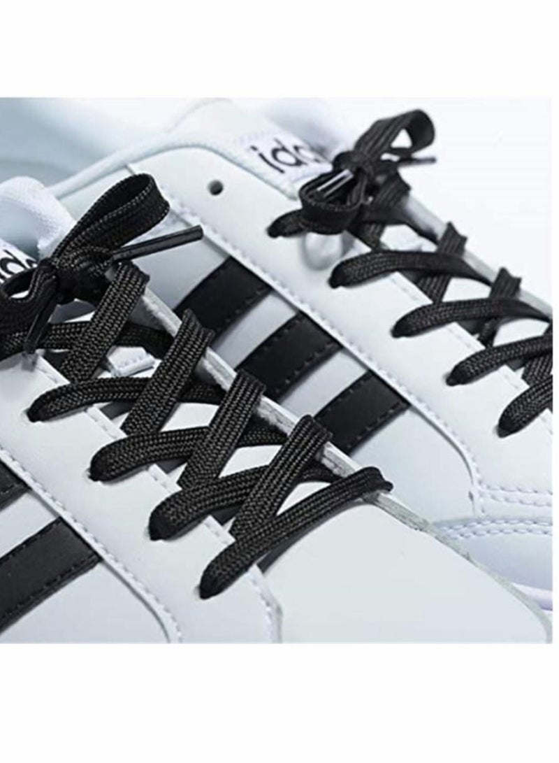 كابتن تيك Flat Shoelace, 4 Pair Wide Flat Athletic Shoelaces in Black and White for Sneakers and Shoes(2 Pairs Black and 2 Pairs White 160 cm/63 inches Long) - Image 3