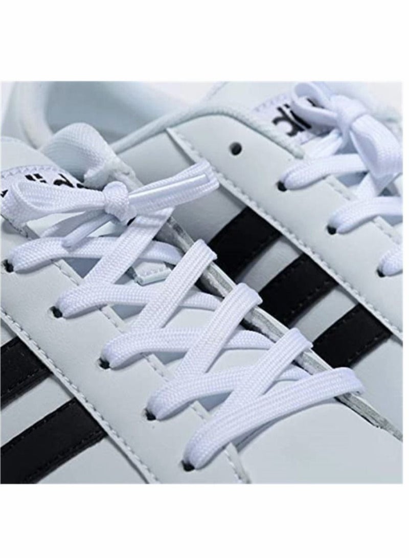 كابتن تيك Flat Shoelace, 4 Pair Wide Flat Athletic Shoelaces in Black and White for Sneakers and Shoes(2 Pairs Black and 2 Pairs White 160 cm/63 inches Long) - Image 5
