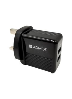 Admos Black Colour Dual USB Charger Socket/Connector  - Image 1