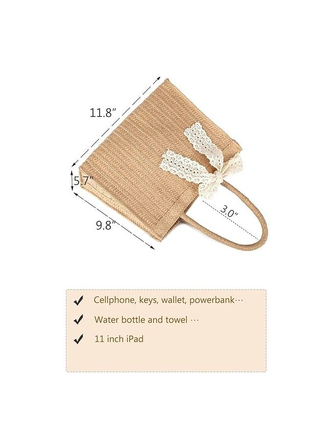 Loquat Straw Tote Bag for Women Beach Bag Summer Woven Handbag  - Image 2
