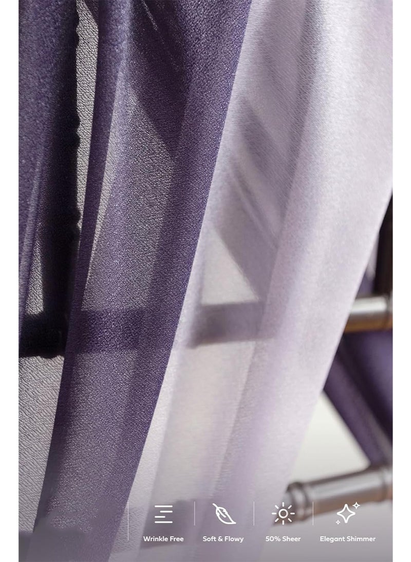 إزدنك أغطية كراسي الزفاف، ديكور الممر، قماش متدلي، ربطات حزام مقاومة للتجاعيد، مناسبة للحفلات، حفل الاستقبال، تنسيق الزهور، المآدب، الديكور الخارجي (قطعتان من اللون الأرجواني وقطعتان من اللون الخزامي) - Image 4