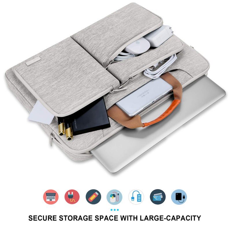 Lacdo Lacdo 360° Protective Laptop Shoulder Bag, 16 inch Laptop Bag for 16 inch New MacBook Pro M4/M3/M2 /M1 Pro Max A3403 A3186 A2991 A2780 A2485 2024-2019, 15" Surface Laptop 7th Copilot+PC Computer, Gray  - Image 2