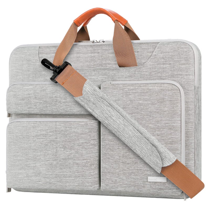 Lacdo Lacdo 360° Protective Laptop Shoulder Bag, 16 inch Laptop Bag for 16 inch New MacBook Pro M4/M3/M2 /M1 Pro Max A3403 A3186 A2991 A2780 A2485 2024-2019, 15" Surface Laptop 7th Copilot+PC Computer, Gray  - Image 1