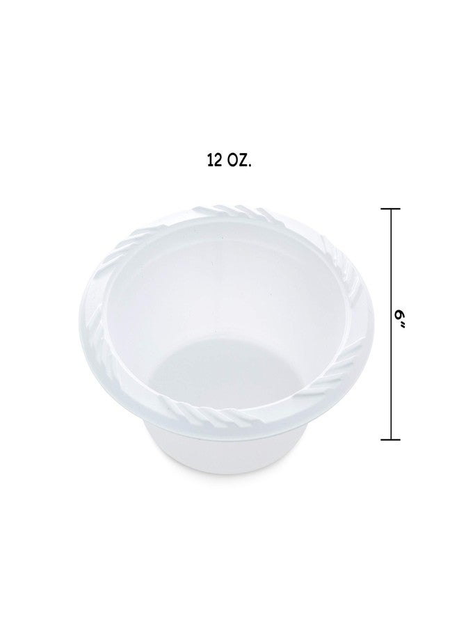 Blue Sky White Plastic Bowls - 12 oz. (100 Count) BPA-Free, Microwavable, Plastic Soup Bowls Perfect Disposable Bowls for Party & Everyday Meals - Image 3