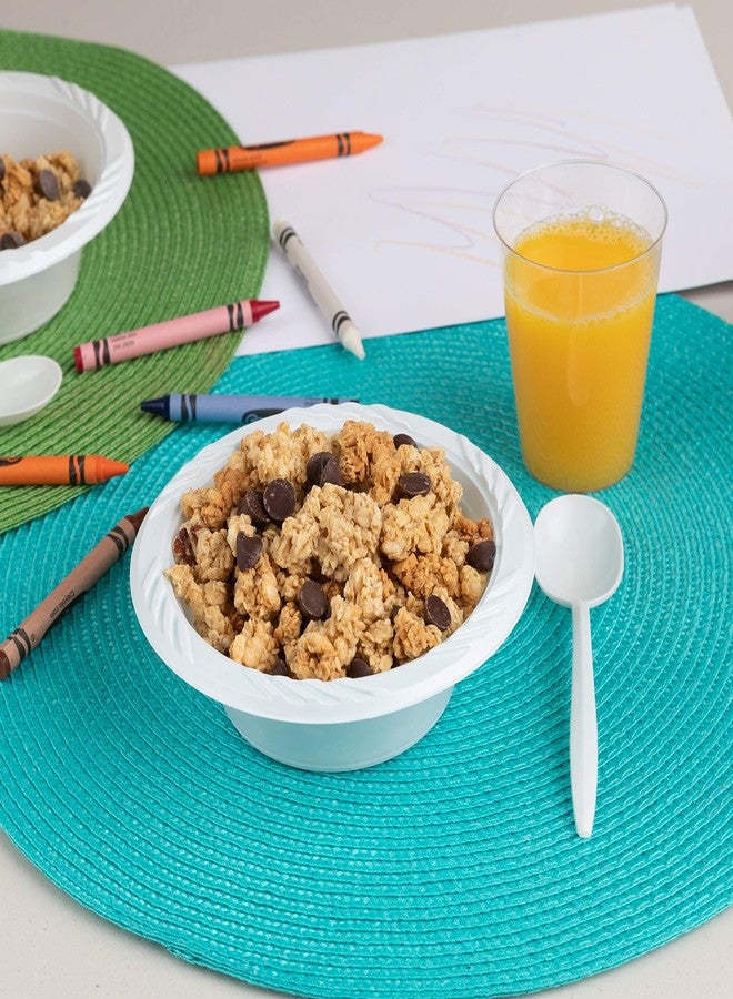 Blue Sky White Plastic Bowls - 12 oz. (100 Count) BPA-Free, Microwavable, Plastic Soup Bowls Perfect Disposable Bowls for Party & Everyday Meals - Image 2