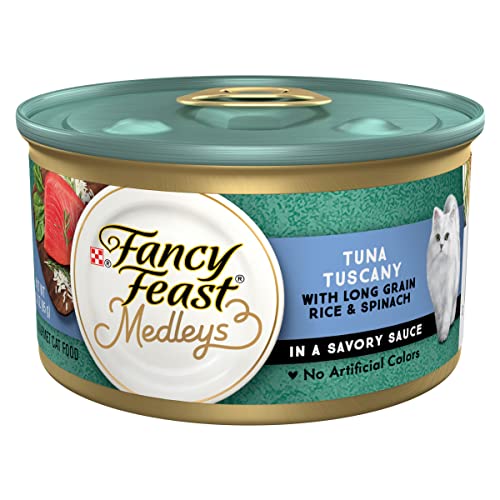 Fancy Feast Purina Fancy Feast Wet Cat Food, Medleys Tuna Tuscany With Long Grain Rice & Greens in Savory Sauce - (Pack of 24) 3 oz. Cans - Image 1