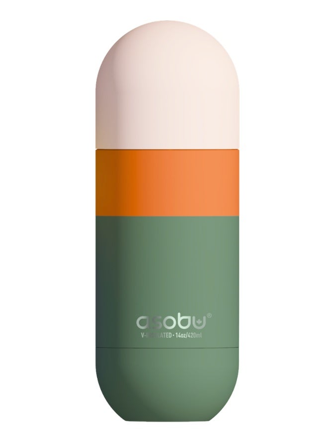 asobu Orb Bottle Insulated Stainless Steel Water Bottle 410ml with Double Wall Vacuum Insulation, Keeps Drinks Cold for 24 Hours, BPA Free, Spill Proof Lid and Fits Standard Cup Holders - Image 1